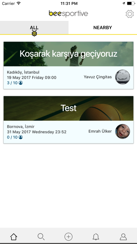 BeeSportive Ekran Görüntüleri